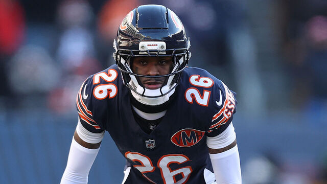 CHICAGO, ILLINOIS - DECEMBER 14: Nahshon Wright #26 of the Chicago Bears in action against the Cleveland Browns at Soldier Field on December 14, 2025 in Chicago, Illinois.