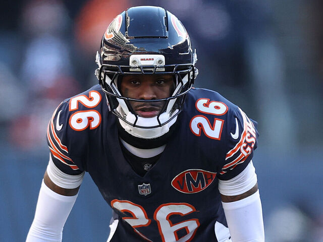 CHICAGO, ILLINOIS - DECEMBER 14: Nahshon Wright #26 of the Chicago Bears in action against the Cleveland Browns at Soldier Field on December 14, 2025 in Chicago, Illinois.