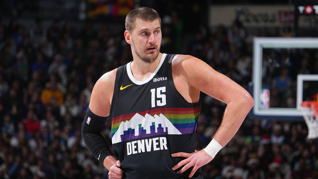 DENVER, CO - DECEMBER 25: Nikola Jokic #15 of the Denver Nuggets looks on during the game against the Minnesota Timberwolves on December 25, 2025 at Ball Arena in Denver, Colorado. NOTE TO USER: User expressly acknowledges and agrees that, by downloading and/or using this Photograph, user is consenting to the terms and conditions of the Getty Images License Agreement. Mandatory Copyright Notice: Copyright 2025 NBAE