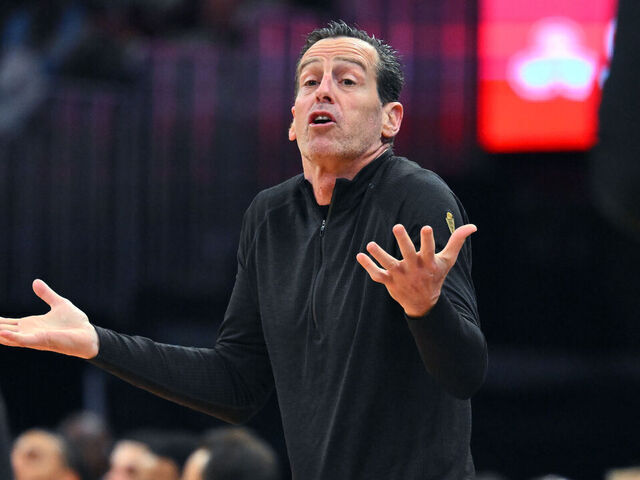 CLEVELAND, OHIO - DECEMBER 22: Head coach Kenny Atkinson of the Cleveland Cavaliers reacts during the second quarter against the Charlotte Hornets at Rocket Arena on December 22, 2025 in Cleveland, Ohio.