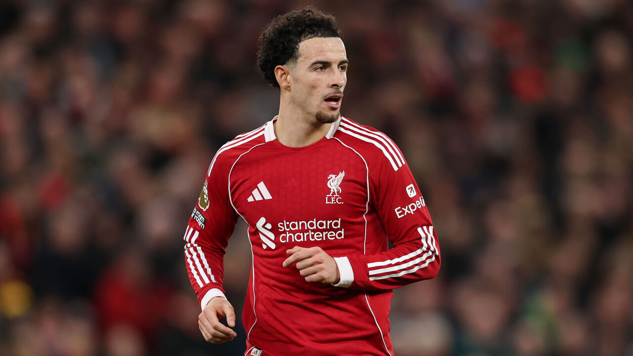 LIVERPOOL, ENGLAND - DECEMBER 13: Curtis Jones of Liverpool in action during the Premier League match between Liverpool and Brighton & Hove Albion at Anfield on December 13, 2025 in Liverpool, England.