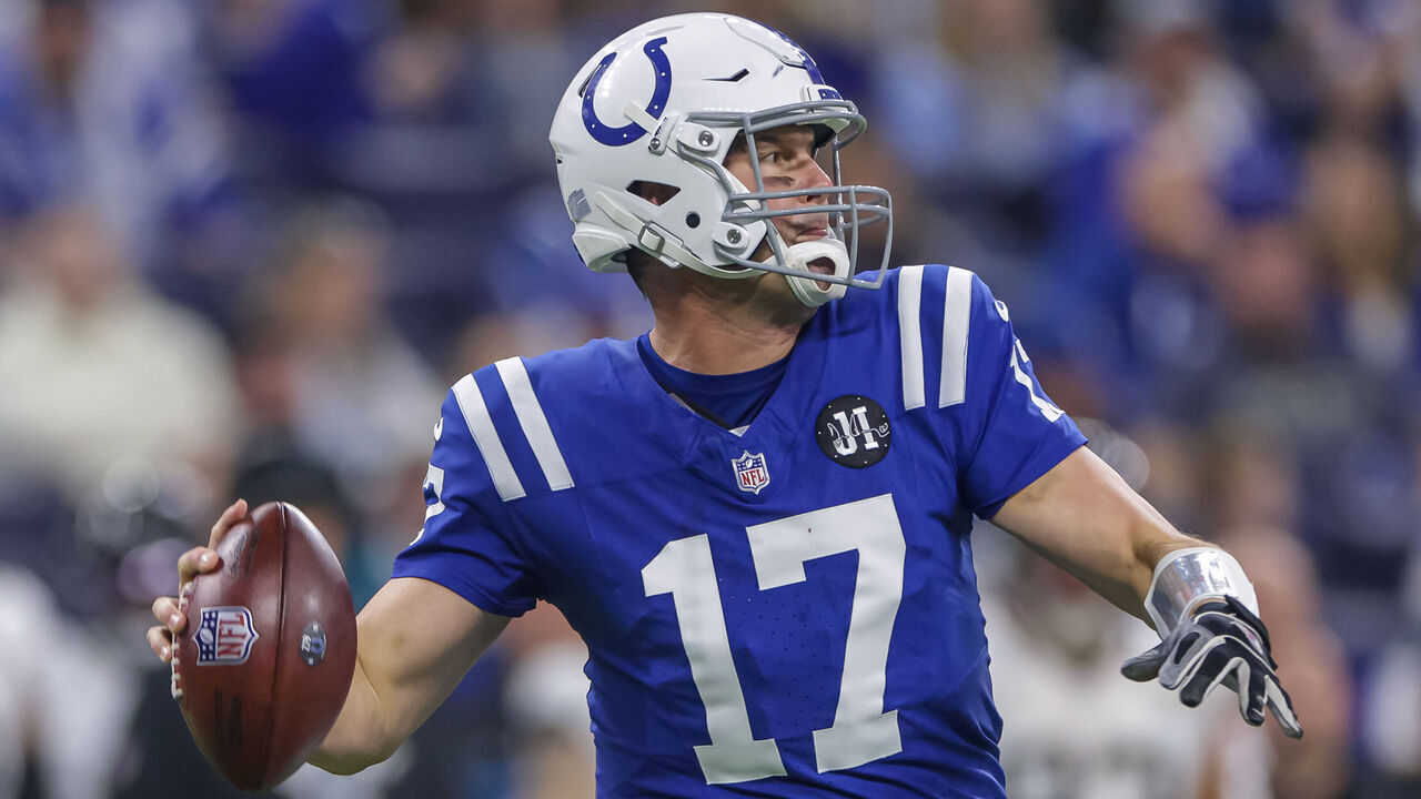INDIANAPOLIS, INDIANA - DECEMBER 28: Phillip Rivers #17 of the Indianapolis Colts throws the ball during the game against the Jacksonville Jaguars at Lucas Oil Stadium on December 28, 2025 in Indianapolis, Indiana.