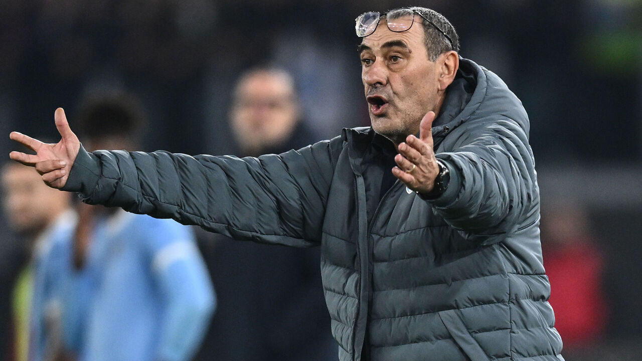 ROME, ITALY - DECEMBER 20: Maurizio Sarri of Lazio reacts during the Serie A match between SS Lazio and US Cremonese at Stadio Olimpico on December 20, 2025 in Rome, Italy.