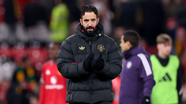 MANCHESTER, ENGLAND - DECEMBER 30: Ruben Amorim, Manager of Manchester United, applauds after the Premier League match between Manchester United and Wolverhampton Wanderers at Old Trafford on December 30, 2025 in Manchester, England.