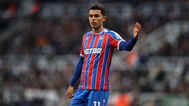 Brennan Johnson of Crystal Palace plays during the Premier League match between Newcastle United and Crystal Palace at St. James's Park in Newcastle, on January 4, 2026.