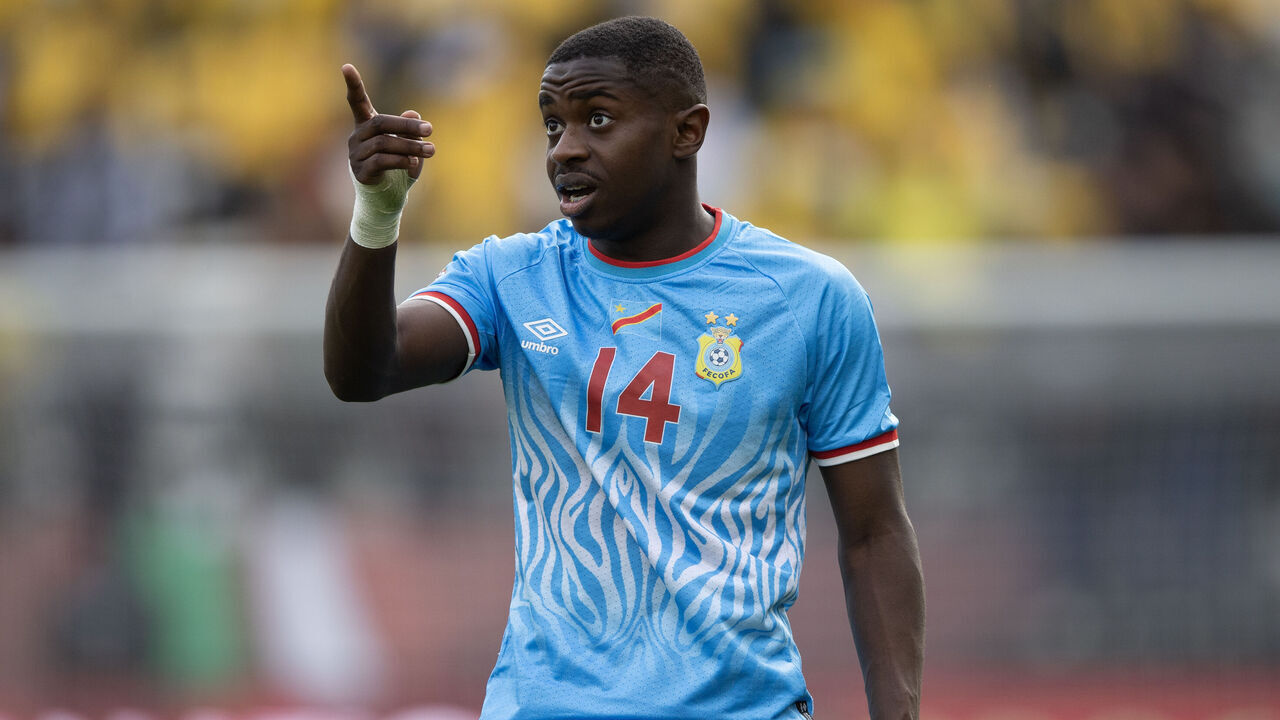 RABAT, MOROCCO - DECEMBER 23: Noah Sadiki of Congo DR during the Africa Cup Of Nations Group D match between Congo DR and Benin at on December 23, 2025 in Rabat, Morocco.