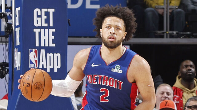 DETROIT, MI - JANUARY 5: Cade Cunningham #2 of the Detroit Pistons dribbles the ball during the game against the New York Knicks on January 5, 2026 at Little Caesars Arena in Detroit, Michigan. NOTE TO USER: User expressly acknowledges and agrees that, by downloading and/or using this photograph, User is consenting to the terms and conditions of the Getty Images License Agreement. Mandatory Copyright Notice: Copyright 2026 NBAE
