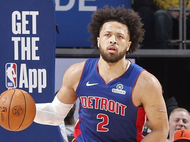 DETROIT, MI - JANUARY 5: Cade Cunningham #2 of the Detroit Pistons dribbles the ball during the game against the New York Knicks on January 5, 2026 at Little Caesars Arena in Detroit, Michigan. NOTE TO USER: User expressly acknowledges and agrees that, by downloading and/or using this photograph, User is consenting to the terms and conditions of the Getty Images License Agreement. Mandatory Copyright Notice: Copyright 2026 NBAE