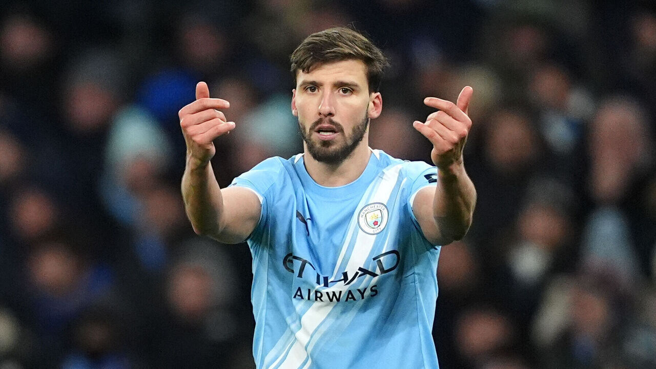 Manchester City's Ruben Dias during the Premier League match at the Etihad Stadium, Manchester. Picture date: Sunday January 4, 2026.