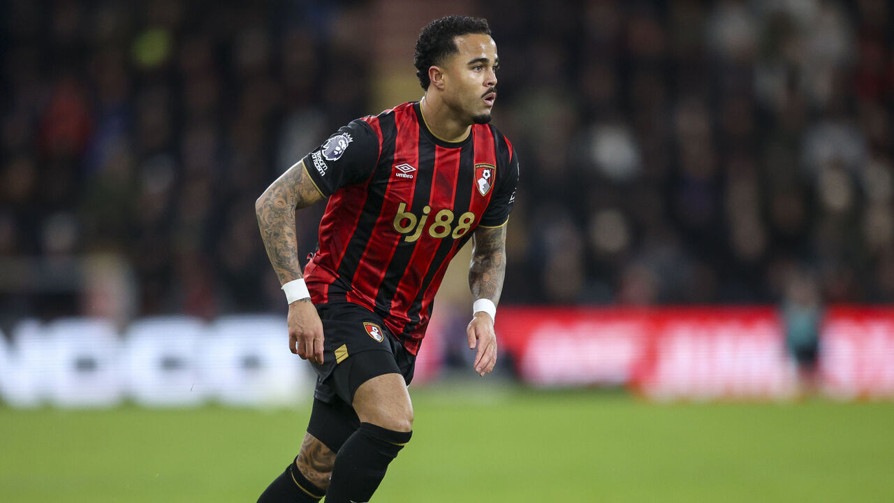 BOURNEMOUTH, ENGLAND - JANUARY 03: Justin Kluivert of Bournemouth during the Premier League match between Bournemouth and Arsenal at Vitality Stadium on January 03, 2026 in Bournemouth, England.