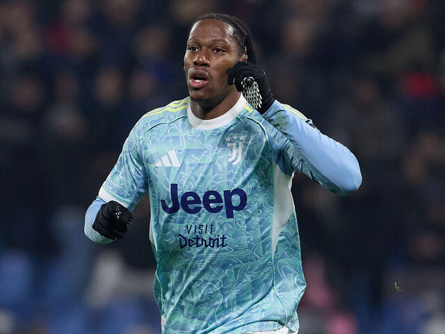 REGGIO EMILIA, ITALY - JANUARY 06: Jonathan David of Juventus celebrates after scoring his team's third goal during the Serie A match between US Sassuolo Calcio and Juventus FC at Mapei Stadium Citta del Tricolore on January 06, 2026 in Reggio Emilia, Italy.
