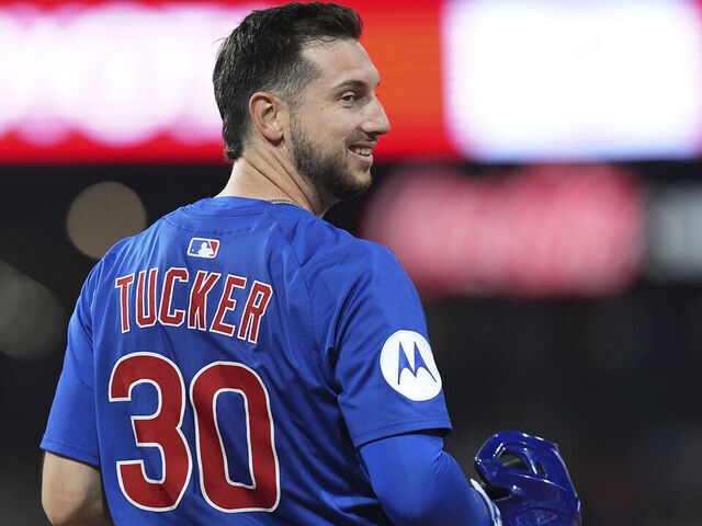PHILADELPHIA, PENNSYLVANIA - JUNE 9: Kyle Tucker #30 of the Chicago Cubs looks on against the Philadelphia Phillies at Citizens Bank Park on June 9, 2025 in Philadelphia, Pennsylvania. The Phillies defeated the Cubs 4-3 in extra innings.