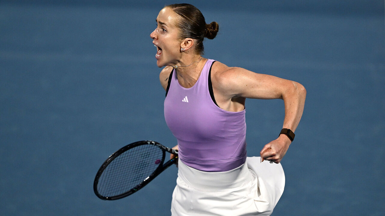 AUCKLAND, NEW ZEALAND - JANUARY 09: Elina Svitolina of Ukraine celebrates after winning her quarter-final singles match against Sonay Kartal of Great Britain during day five of the 2025 ASB Classic at ASB Tennis Centre on January 09, 2026 in Auckland, New Zealand.