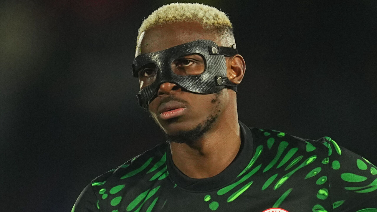Victor James Osimhen of Nigeria looks on during the AFCON Group C match between Mozambique and Nigeria at Fes stadium, Fes, Morocco on January 5, 2026.