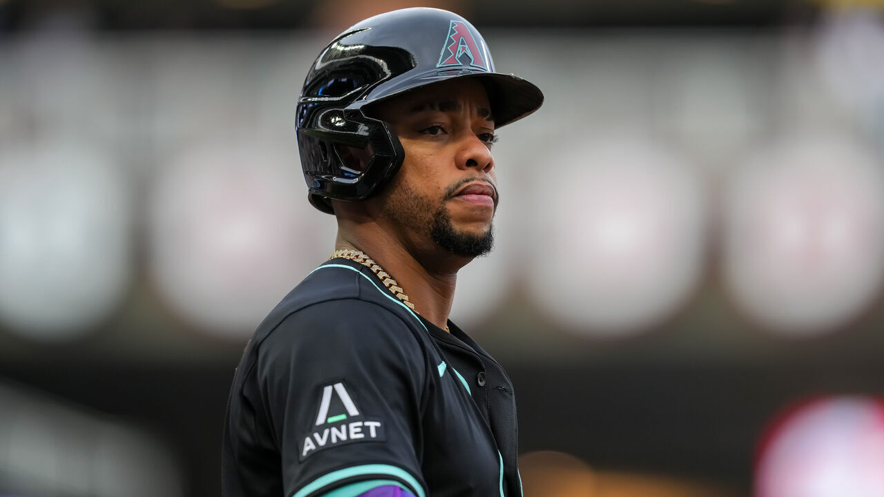MINNEAPOLIS, MN - SEPTEMBER 13: Ketel Marte #4 of the Arizona Diamondbacks looks on against the Minnesota Twins on September 13, 2025 at Target Field in Minneapolis, Minnesota.