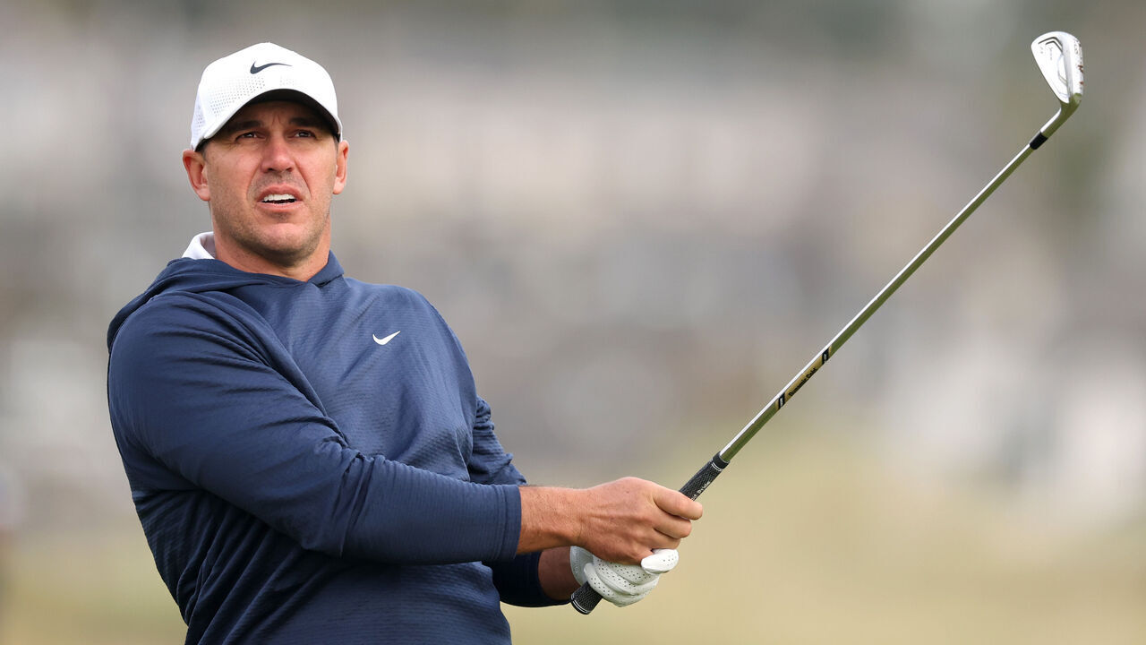 CARNOUSTIE, SCOTLAND - OCTOBER 02: Brooks Koepka of the United States plays his second shot on the second hole on day one of the Alfred Dunhill Links Championship 2025 at Carnoustie Golf Links on October 02, 2025 in Carnoustie, Scotland.
