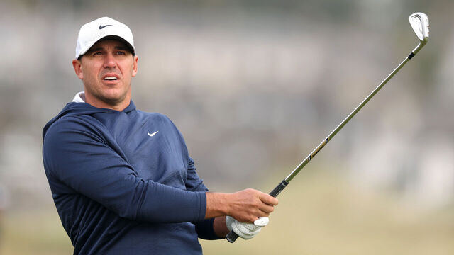 CARNOUSTIE, SCOTLAND - OCTOBER 02: Brooks Koepka of the United States plays his second shot on the second hole on day one of the Alfred Dunhill Links Championship 2025 at Carnoustie Golf Links on October 02, 2025 in Carnoustie, Scotland.