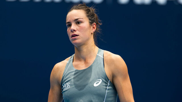 BEIJING, CHINA - SEPTEMBER 29: Lois Boisson of France reacts during her match against Emma Navarro of the United States in the third round on Day 8 of the China Open at National Tennis Center on September 29, 2025 in Beijing, China