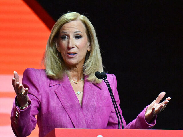 WNBA commissionner Cathy Engelbert speaks during the 2025 WNBA Draft at the Shed in New York City on April 14, 2025.