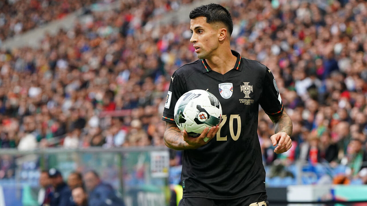 PORTO, PORTUGAL - NOVEMBER 16: Joao Cancelo of Portugal during the FIFA World Cup 2026 Qualifier match between Portugal and Armenia at Estadio do Dragao on November 16, 2025 in Porto, Portugal.