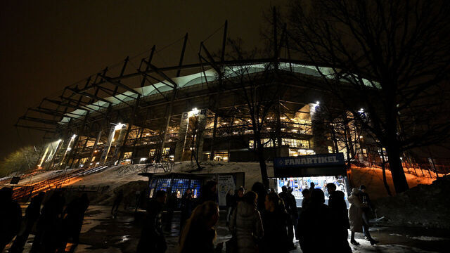 HAMBURG, GERMANY - JANUARY 13: General view outside the stadium, as fans enjoy the pre-match atmosphere prior to the Bundesliga match between Hamburger SV and Bayer 04 Leverkusen at Volksparkstadion on January 13, 2026 in Hamburg, Germany.
