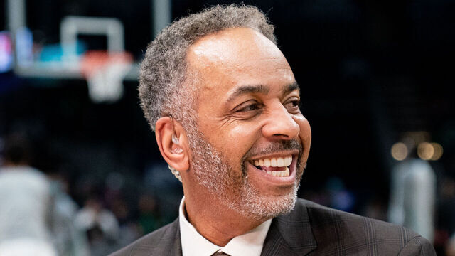 CHARLOTTE, NORTH CAROLINA - MARCH 09: Dell Curry looks on before the game between the Charlotte Hornets and the Boston Celtics at Spectrum Center on March 09, 2022 in Charlotte, North Carolina.