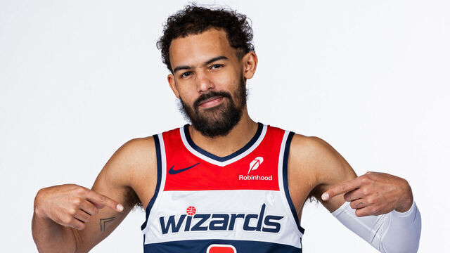 WASHINGTON, DC - JANUARY 9: Trae Young #3 of the Washington Wizards poses for a portrait on January 9, 2026 at Capital One Arena in Washington, DC. Mandatory Copyright Notice: Copyright 2026 NBAE