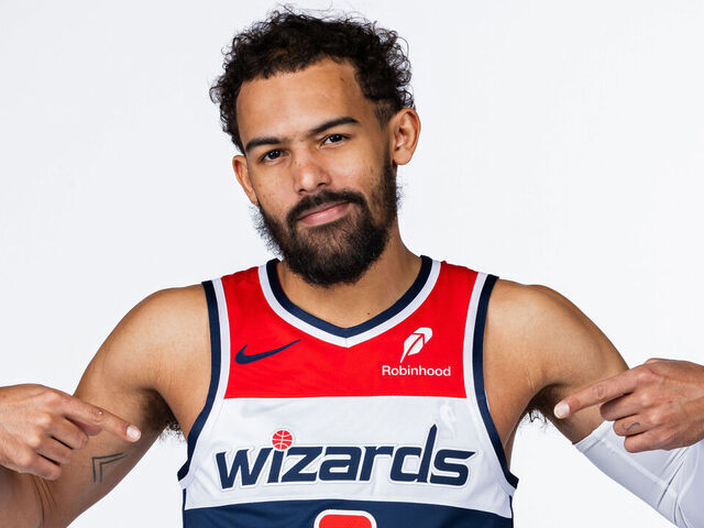 WASHINGTON, DC - JANUARY 9: Trae Young #3 of the Washington Wizards poses for a portrait on January 9, 2026 at Capital One Arena in Washington, DC. Mandatory Copyright Notice: Copyright 2026 NBAE