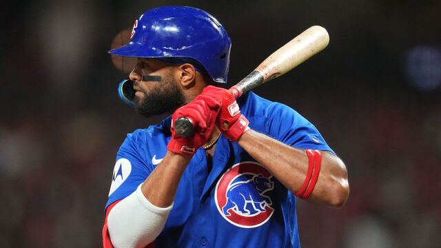 CINCINNATI, OHIO - SEPTEMBER 20: Willi Castro #1 of the Chicago Cubs bats during a baseball game against the Cincinnati Reds at Great American Ball Park on September 20, 2025 in Cincinnati, Ohio.