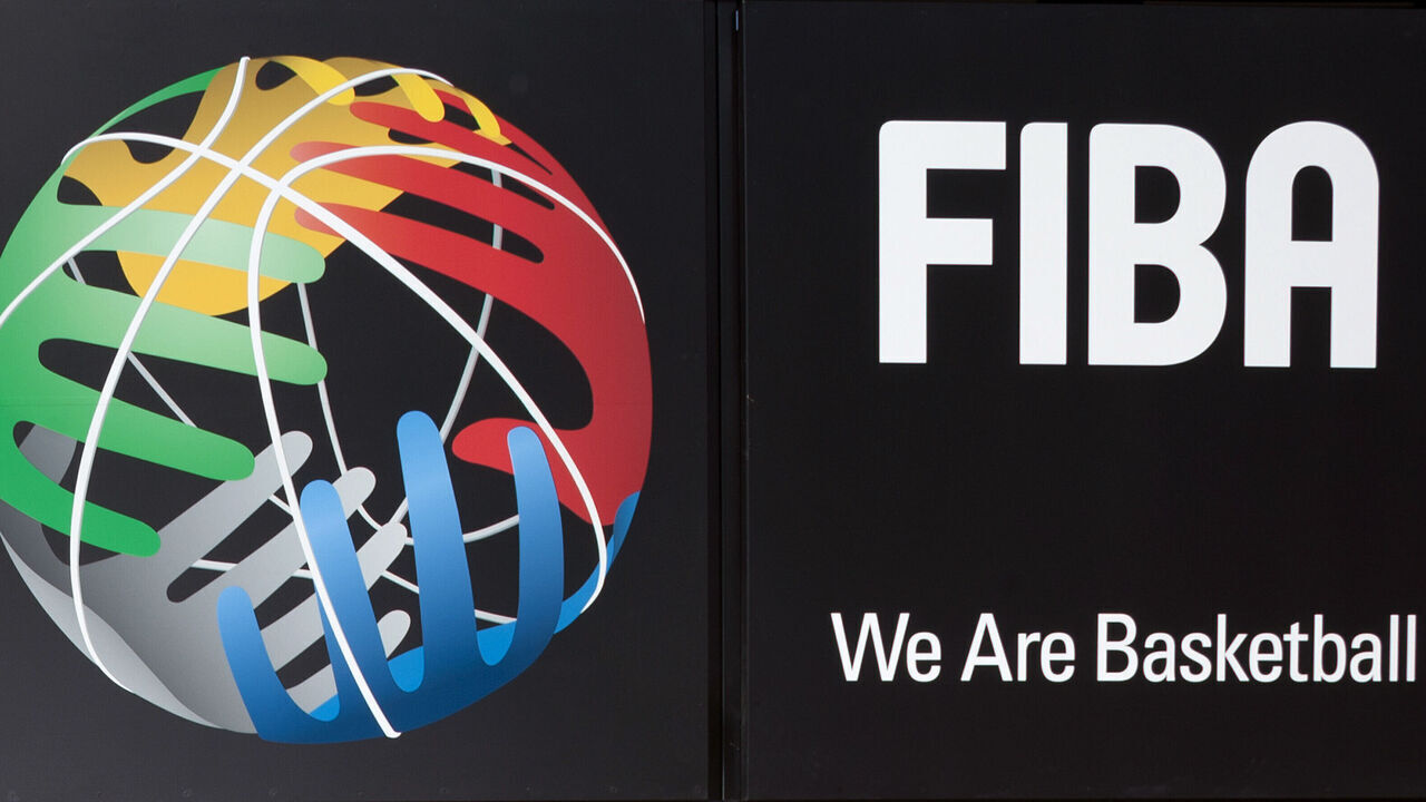 The logo of FIBA is seen on its new headquarters, House of Basketball, in Mies, Switzerland, on June 18, 2013. AFP PHOTO / BORIS HEGER