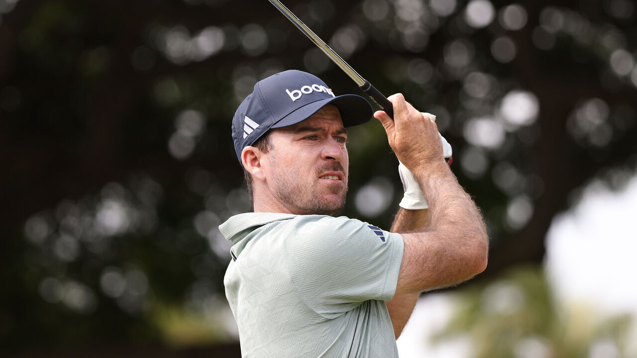 HONOLULU, HAWAII - JANUARY 15: Nick Taylor of Canada plays his shot from the 14th tee during the first round of the Sony Open in Hawaii 2026 at Waialae Country Club on January 15, 2026 in Honolulu, Hawaii.