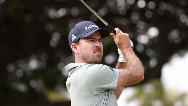 HONOLULU, HAWAII - JANUARY 15: Nick Taylor of Canada plays his shot from the 14th tee during the first round of the Sony Open in Hawaii 2026 at Waialae Country Club on January 15, 2026 in Honolulu, Hawaii.