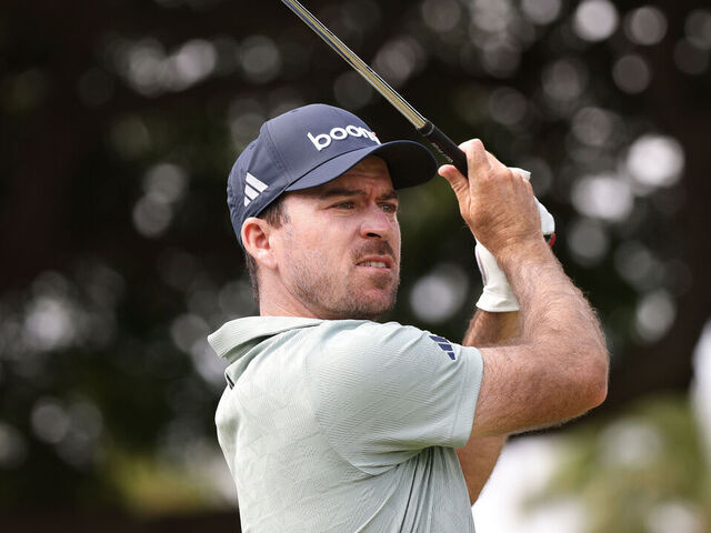 HONOLULU, HAWAII - JANUARY 15: Nick Taylor of Canada plays his shot from the 14th tee during the first round of the Sony Open in Hawaii 2026 at Waialae Country Club on January 15, 2026 in Honolulu, Hawaii.