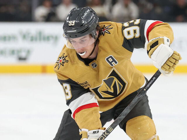 LAS VEGAS, NEVADA - JANUARY 15: Mitch Marner #93 of the Vegas Golden Knights skates during the first period against the Toronto Maple Leafs at T-Mobile Arena on January 15, 2026 in Las Vegas, Nevada.