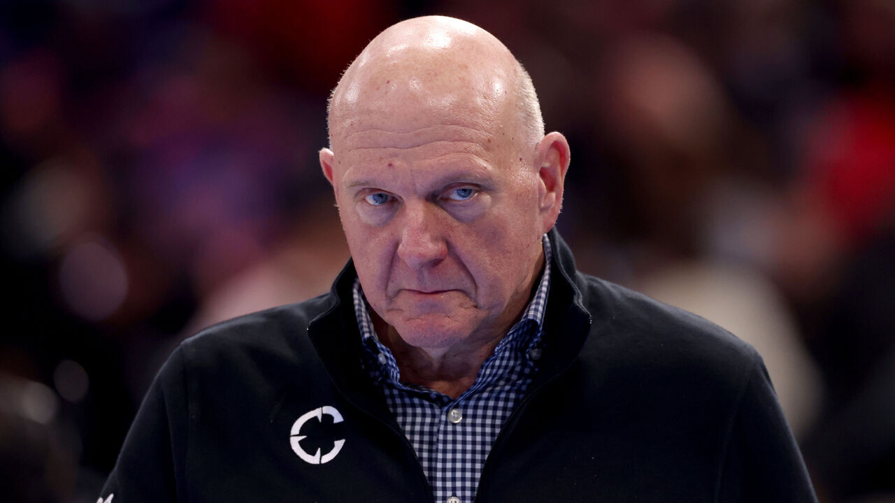 INGLEWOOD, CALIFORNIA - DECEMBER 28: Owner Steve Ballmer of the Los Angeles Clippers looks on during the game against the Detroit Pistons at Intuit Dome on December 28, 2025 in Inglewood, California.