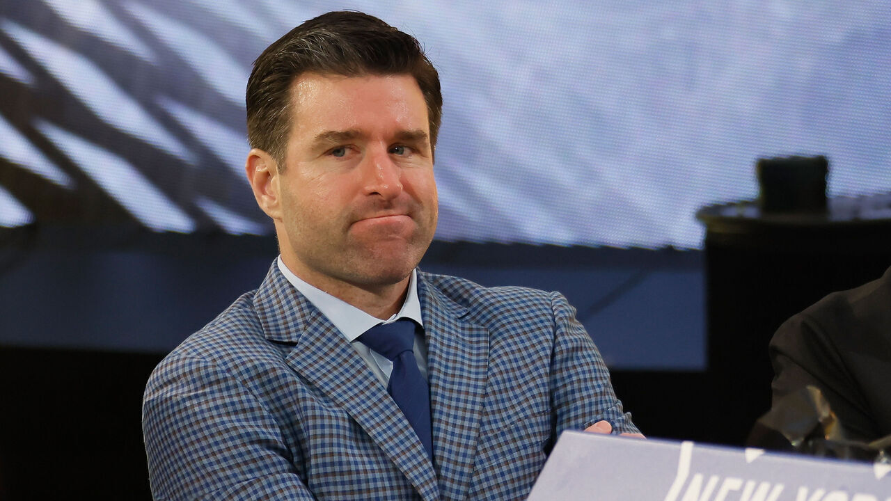LAS VEGAS, NEVADA - JUNE 29: Chris Drury of the New York Rangers attends the NHL Draft at Sphere on June 29, 2024 in Las Vegas, Nevada.