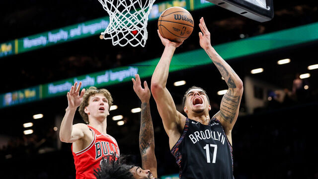 NEW YORK, NEW YORK - JANUARY 16: Michael Porter Jr. #17 of the Brooklyn Nets shoots the ball during the fourth quarter of the game against the Chicago Bulls at Barclays Center on January 16, 2026 in the Brooklyn borough of New York City. The Brooklyn Nets won 112-109.