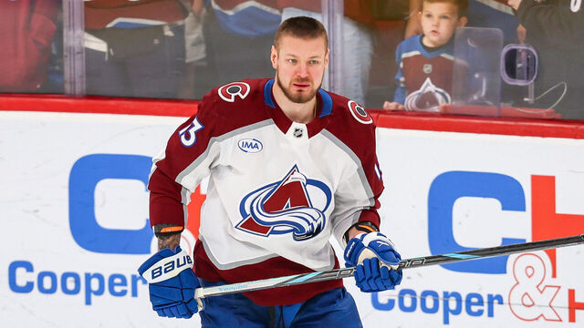 SUNRISE, FL - JANUARY 04: Colorado Avalanche right wing Valeri Nichushkin (13) skates on the ice during the pre game warm up during a NHL game between the Colorado Avalanche and the Florida Panthers on January 4, 2026 at Amerant Bank Arena in Sunrise, FL.