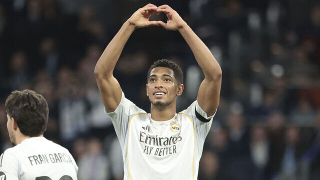 MADRID, SPAIN - JANUARY 20: Jude Bellingham of Real Madrid celebrates his goal during the UEFA Champions League 2025/26 League Phase MD7 football match between Real Madrid C.F. and AS Monaco (ASM) at Estadio Santiago Bernabeu on January 20, 2026 in Madrid, Spain.