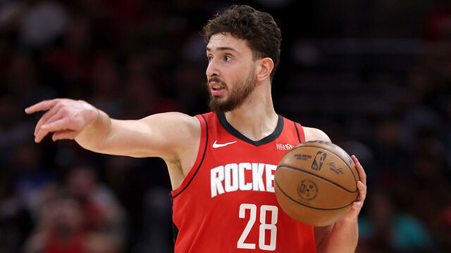 HOUSTON, TEXAS - JANUARY 20: Alperen Sengun #28 of the Houston Rockets in action during the first quarter of the game against the San Antonio Spurs at Toyota Center on January 20, 2026 in Houston, Texas. User expressly acknowledges and agrees that, by downloading and or using this photograph, User is consenting to the terms and conditions of the Getty Images License Agreement.