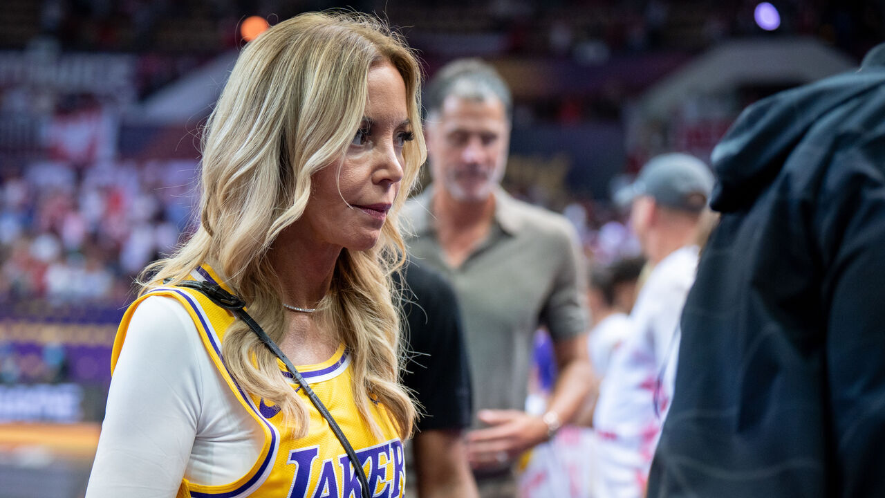 Jeanie Buss, sports executive, controlling owner, and President of the Los Angeles Lakers, attends the FIBA EuroBasket match between Slovenia and Poland in Katowice, Poland, on August 28, 2025. This is a European Basketball Championship game, group phase, Group D competition in Spodek Arena.