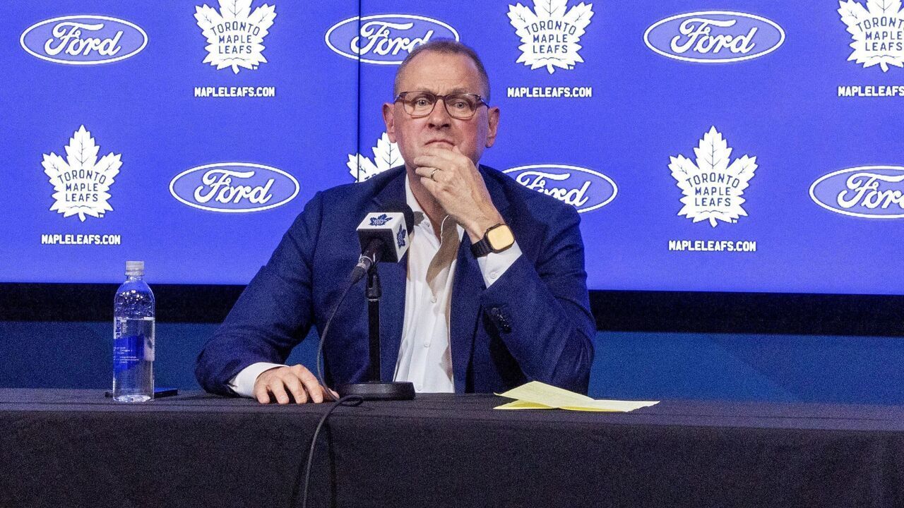 TORONTO, ON - May 29 - Maple Leafs GM Brad Treliving speaks to media at the teams practice centre in Toronto May 29, 2025. Treliving was fairly mum on Mitch Marner's future with the team, saying "we'll have to see" what transpires in the days and weeks to come. Andrew Francis Wallace/Toronto Star (Andrew Francis Wallace/Toronto Star via Getty Images)