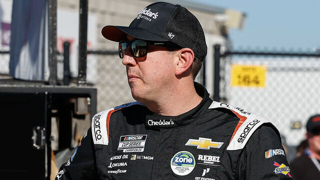 AVONDALE, AZ - NOVEMBER 01: Kyle Busch (#8 Richard Childress Racing Cheddar's Scratch Kitchen Chevrolet) looks on before qualifying for the NASCAR Cup Series Championship on November 1, 2025 at Phoenix Raceway in Avondale, Arizona.