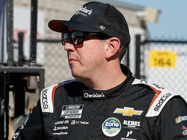 AVONDALE, AZ - NOVEMBER 01: Kyle Busch (#8 Richard Childress Racing Cheddar's Scratch Kitchen Chevrolet) looks on before qualifying for the NASCAR Cup Series Championship on November 1, 2025 at Phoenix Raceway in Avondale, Arizona.