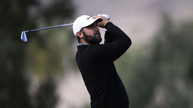 LA QUINTA, CALIFORNIA - JANUARY 22: Scottie Scheffler of the United States plays his shot from the third tee during the first round of The American Express 2026 at La Quinta Country Club on January 22, 2026 in La Quinta, California.