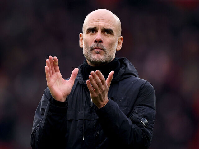 MANCHESTER, ENGLAND - JANUARY 17: Pep Guardiola, Manager of Manchester City during the Premier League match between Manchester United and Manchester City at Old Trafford on January 17, 2026 in Manchester, England.