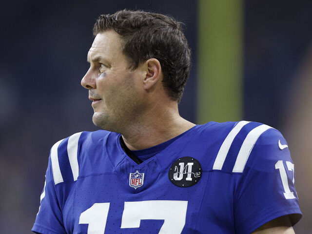 INDIANAPOLIS, IN - DECEMBER 28: Indianapolis Colts quarterback Philip Rivers (17) walks on the sidelines in the first quarter of play during an NFL game between the Jacksonville Jaguars and the Indianapolis Colts on December 28, 2025 at Lucas Oil Stadium, in Indianapolis, IN.