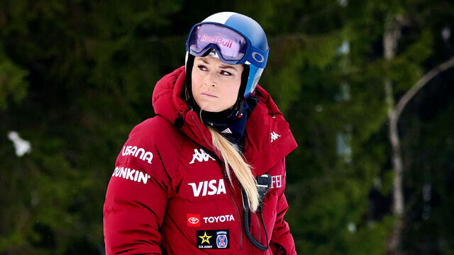TARVISIO, ITALY - JANUARY 18: Lindsey Vonn of United States looks on during the inspection prior to the Audi FIS Alpine Ski World Cup Women's Super G at Prampero Slope Monte Lussari on January 18, 2026 in Tarvisio, Italy.