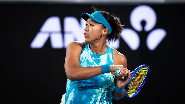 MELBOURNE, AUSTRALIA - JANUARY 22: Naomi Osaka of Japan in action against Sorana Cirstea of Romania during the second round on Day 5 of the 2026 Australian Open at Melbourne Park on January 22, 2026 in Melbourne, Australia