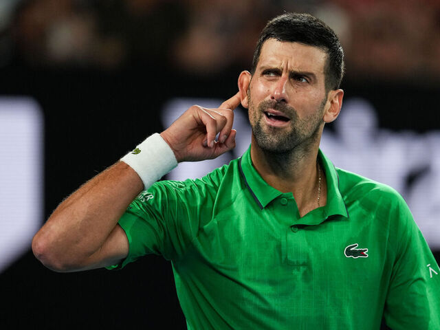 MELBOURNE, AUSTRALIA - JANUARY 24: Novak Djokovic of Serbia celebrates the victory in the Men's Singles Third Round match against Botic van de Zandschulp of the Netherlands during day seven of the 2026 Australian Open at Melbourne Park on January 24, 2026 in Melbourne, Australia.